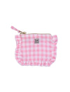 Lola : pochette froufrou vichy rose